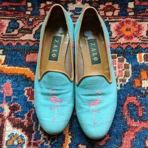 ZALO embroidered flamingo Belgian style